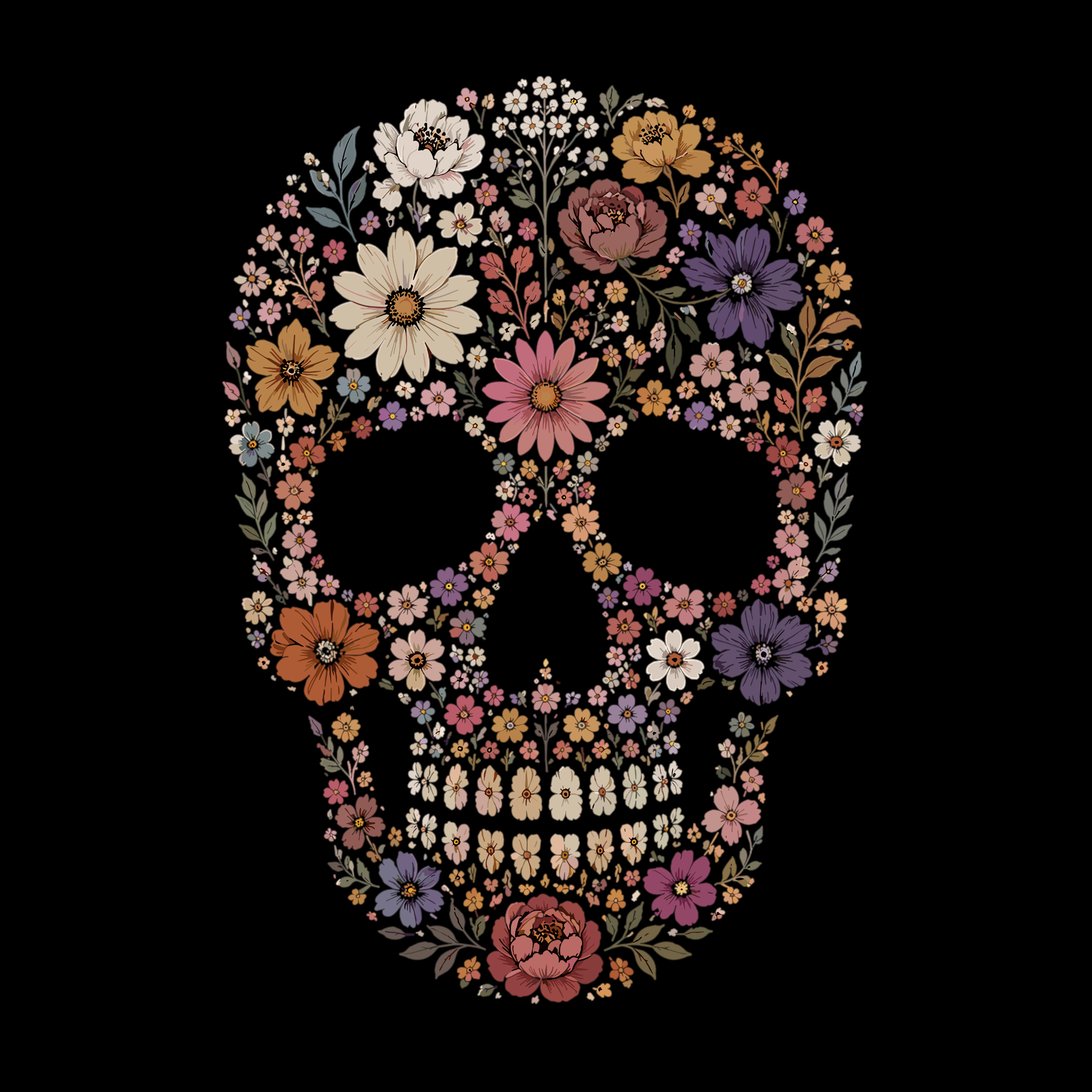 Women’s Flower Skull Crop Top