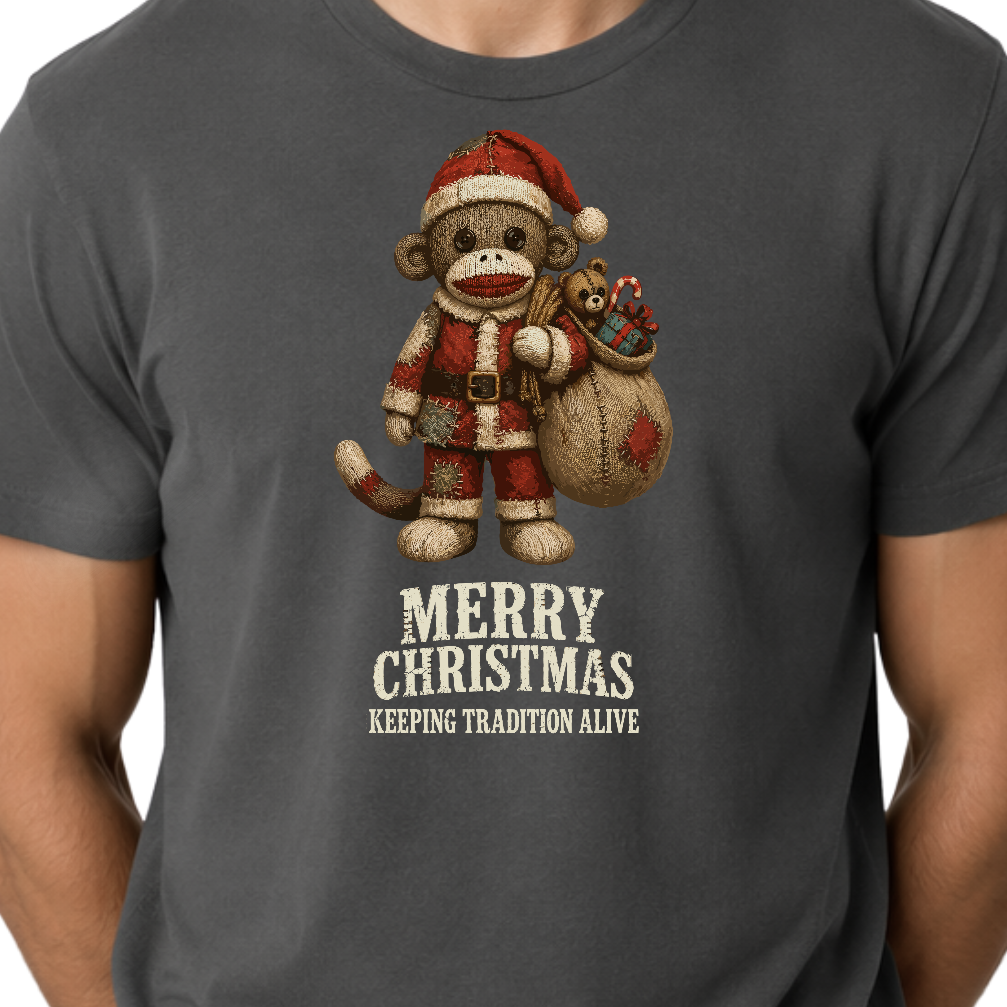 Backstitch Road Sock Monkey Santa Classic T-shirt