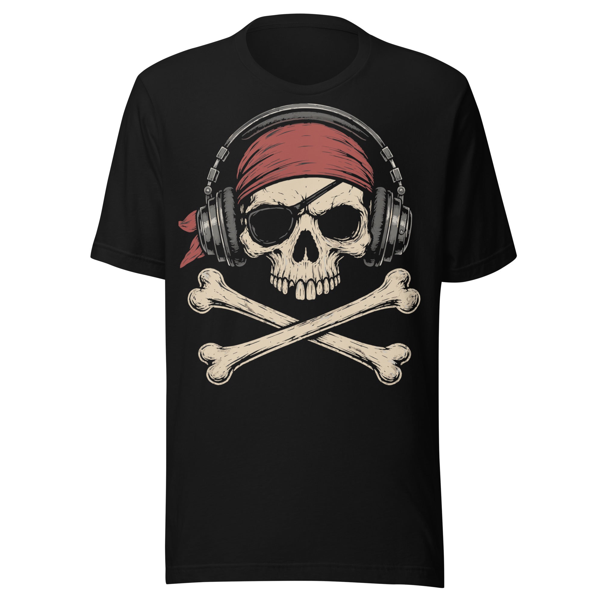 Pirate Skull with Headphones T-Shirt
